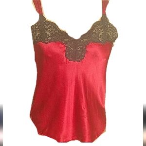 Vintage silk red lacy camisole